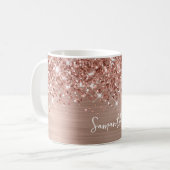 Mug Pailleté Rose Gold Glam Nom (Devant gauche)