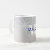 Mug Paillettes argentées avec étoiles (Devant gauche)