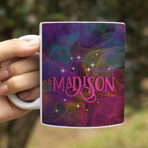 Mug Paillettes colorées élégantes monogramme fumée