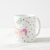 Mug Paillettes de licorne rose et or métallisé (Devant droit)