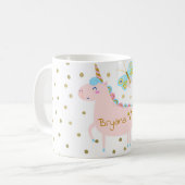 Mug Paillettes de licorne rose et or métallisé (Devant gauche)