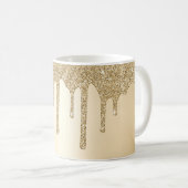 Mug Paillettes de luxe dorées personnalisées (Devant droit)