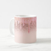 Mug Paillettes de rose doré tendance à gouttes (Devant gauche)