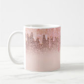 Mug Paillettes de rose doré tendance à gouttes (Gauche)