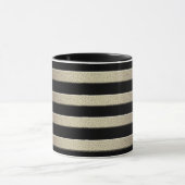 Mug Paillettes dorées dégradé rayé rayures noir (Centre)