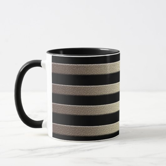 Mug Paillettes dorées dégradé rayé rayures noir (Gauche)