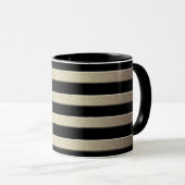 Mug Paillettes dorées dégradé rayé rayures noir (Devant droit)