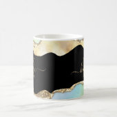 Mug Paillettes dorées fausses et vagues pastel Bling (Centre)