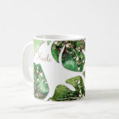 Mug Paillettes dorées scintillement glamour feuilles t (Devant gauche)