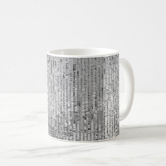 Mug Paillettes en argent motif transparent (Devant droit)