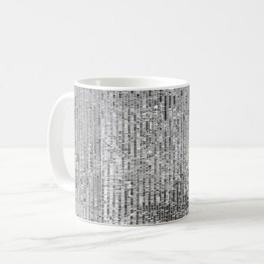 Mug Paillettes en argent motif transparent (Devant gauche)