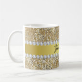 Mug Paillettes et diamants fascinants d'or de Faux (Gauche)
