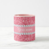 Mug Paillettes et diamants roses de Faux (Centre)