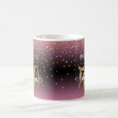 Mug Paillettes et écriture 50 et fabuleuse, ombre rose (Centre)