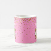 Mug Paillettes et écriture 50 et fabuleux sur rose (Centre)