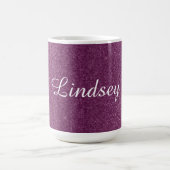 Mug Paillettes Faux Violet Avec Nom (Centre)