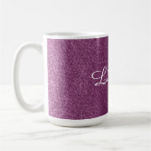 Mug Paillettes Faux Violet Avec Nom (Gauche)