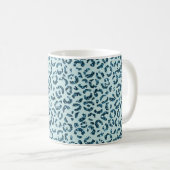 Mug Paillettes Imprimé Léopard Bleu Ciel Turquoise (Devant droit)