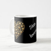 Mug Paillettes Or Cœur Esthétique (Devant gauche)