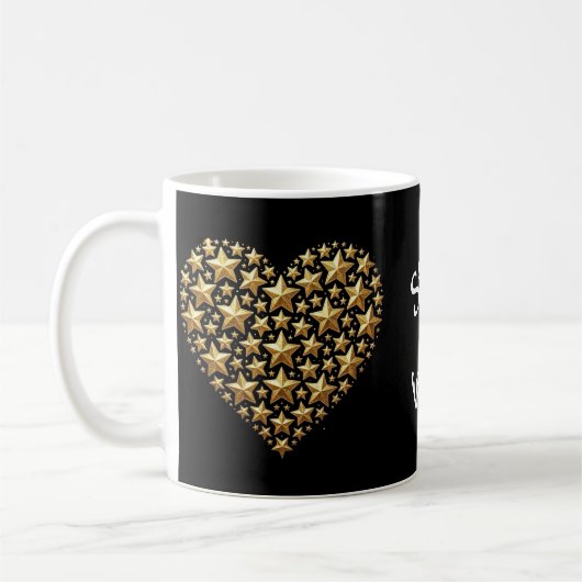 Mug Paillettes Or Cœur Esthétique (Gauche)