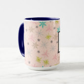 Mug Paillettes rose Turquoise Lime Vert Gris (Devant gauche)