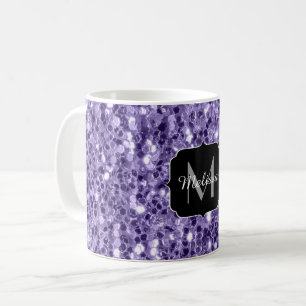 Mug Paillettes violet ultra violet monogramme