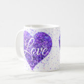Mug Paillettes violettes, amour graffiti valentine (Devant gauche)