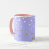 Mug Paillettes violettes et orées Points de confettis  (Devant gauche)
