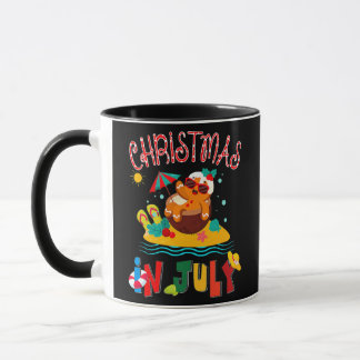 Mug Pain de gingembre Noël en juillet Plage Funny été