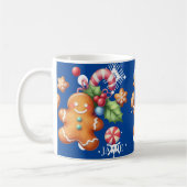 Mug Pain d'épices Noël Peppermenthe Bleu Nom Neige (Gauche)