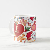 Mug Pain d'épices Personnalisé Monogramme & Nom Noël (Devant gauche)