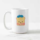 Mug pain grillé français mignon avec le casquette bleu (Gauche)