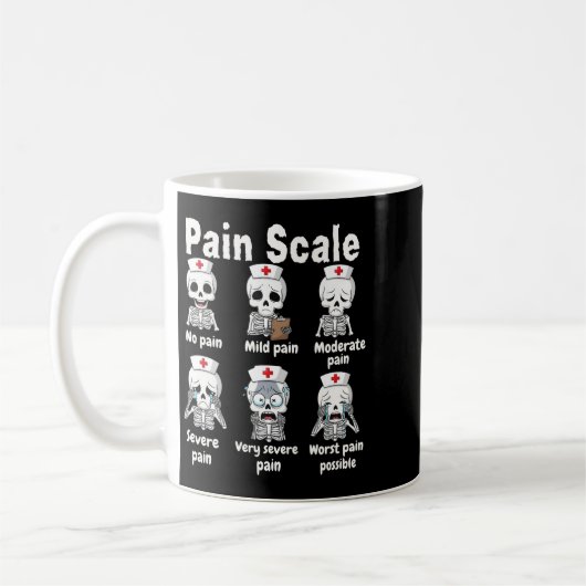 Mug Pain Scale Cute Nurse Skeleton Halloween Trauma Fu (Gauche)