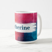 Mug Paint à l'aquarelle vive avec nom personnalisé (Devant droit)