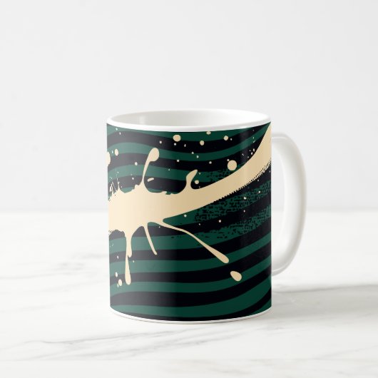 Mug Paint Splash on Green and Black Wavy Background (Devant droit)