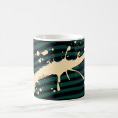 Mug Paint Splash on Green and Black Wavy Background (Centre)