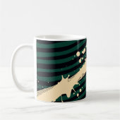 Mug Paint Splash on Green and Black Wavy Background (Gauche)