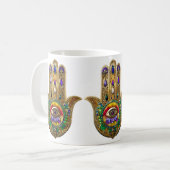 Mug Painted Gold Hamsa Amethyst Ruby Third Eye (Devant gauche)