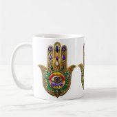 Mug Painted Gold Hamsa Amethyst Ruby Third Eye (Gauche)