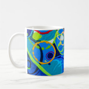 Mug Painting abstract art oil and acrylic color on can