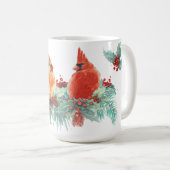 Mug Paire cardinale d'hiver avec Holly (Devant droit)