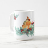 Mug Paire cardinale d'hiver avec Holly (Devant gauche)