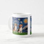Mug Paire de Beagles - Nuit étoilée (Devant gauche)