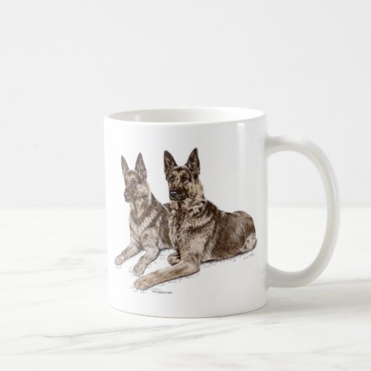 Mug Paire de chiens bergers allemands (Droite)