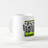 Mug Paire de dés de chance noirs et blancs (Devant gauche)