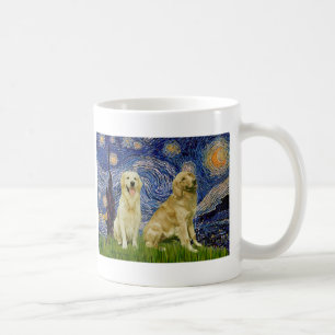 Mug Paire de Golden Retriever 3 - Nuit étoilée