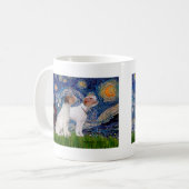 Mug Paire de Jack Russell 4 - Nuit étoilée (Devant gauche)