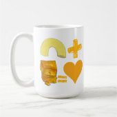 Mug Paire de nourriture classique Macaroni + Fromage = (Gauche)
