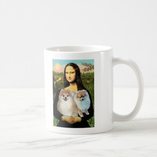 Mug Paire de Pomeranians 3 - Mona Lisa (Droite)