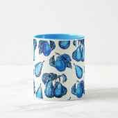 Mug Paire éparée Impression en Indigo Bleu et Blanc (Centre)